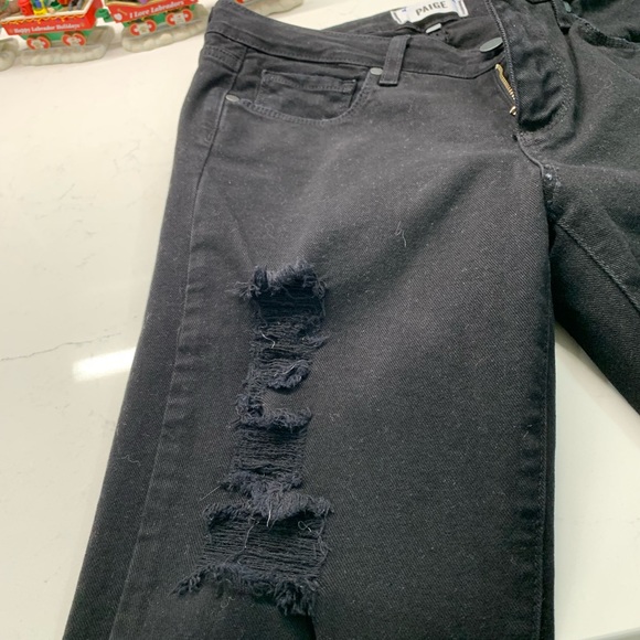 Paige Jeans Black Distressed Size 28 - Picture 6 of 12